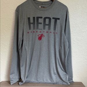 Gray MIAM HEAT Basketball Long Sleeve Shirt
